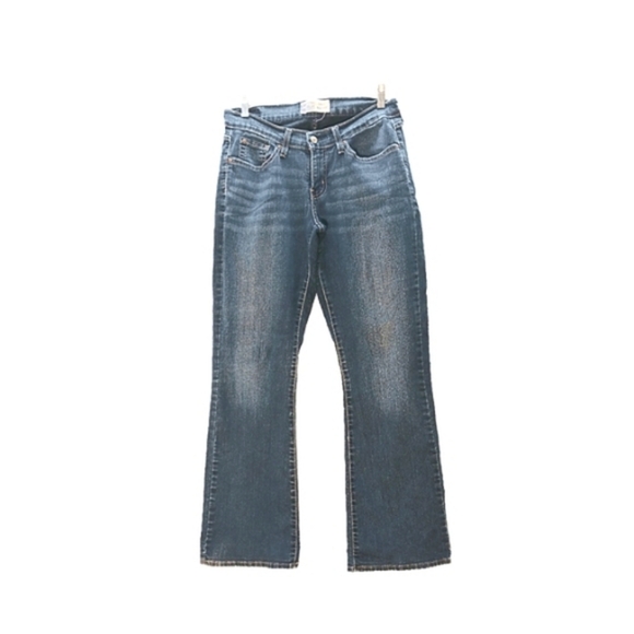 Y2K VTG Levi Signature Curvy Bootcut Jeans Low Rise Wm 10M Dark Wash Solid Blue - Picture 1 of 13